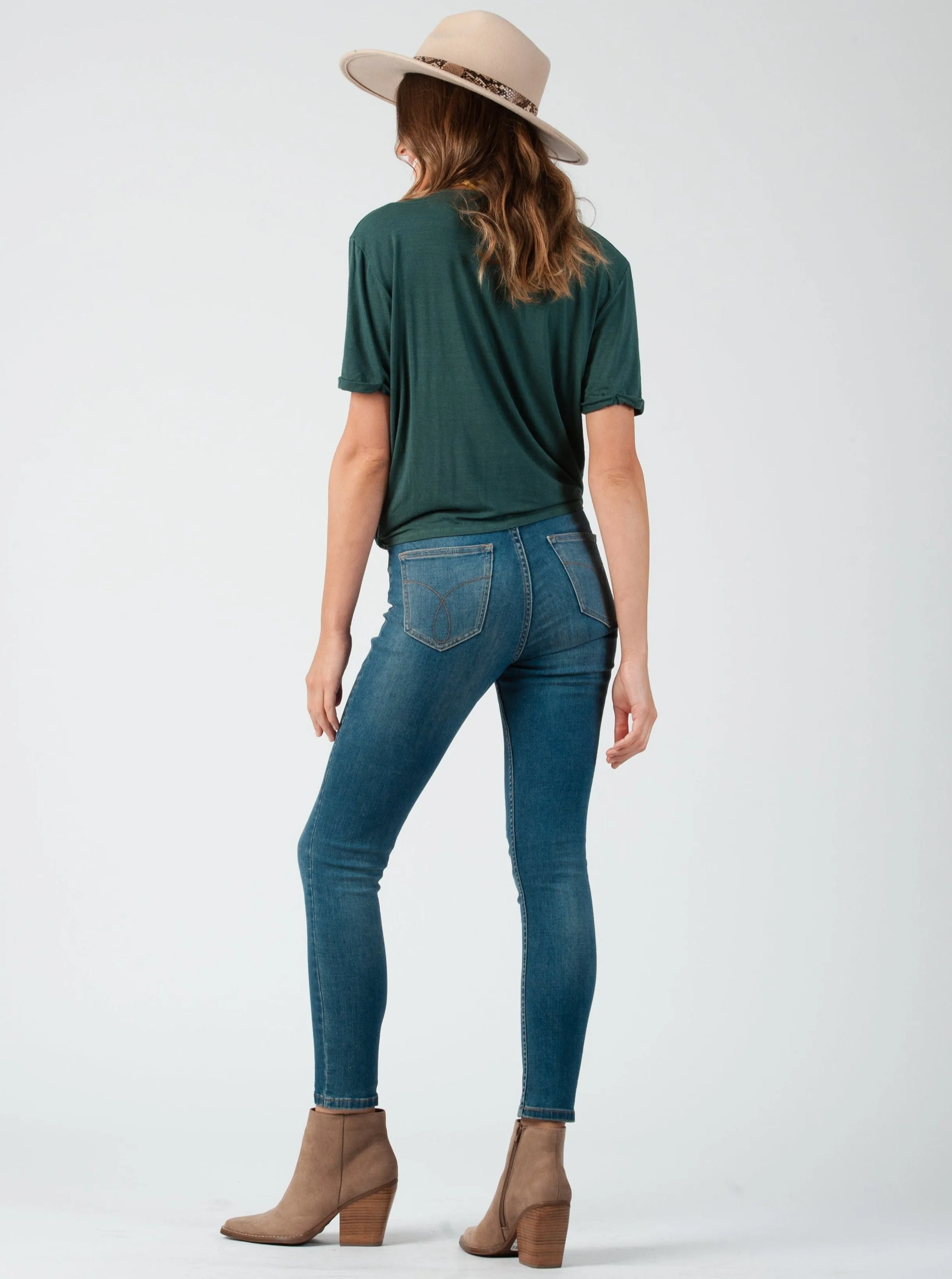 CALLIE SURPLICE DRAPE FRONT TOP-CLOVER sold by Lucca Couture product image thumbnail 3