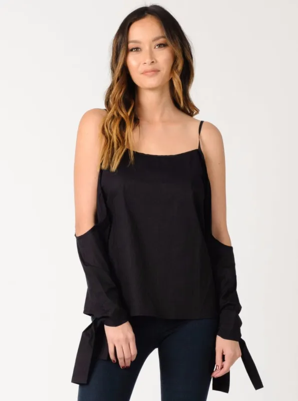 CAMILLA COLD SHOULDER TOP-BLACK sold by Lucca Couture