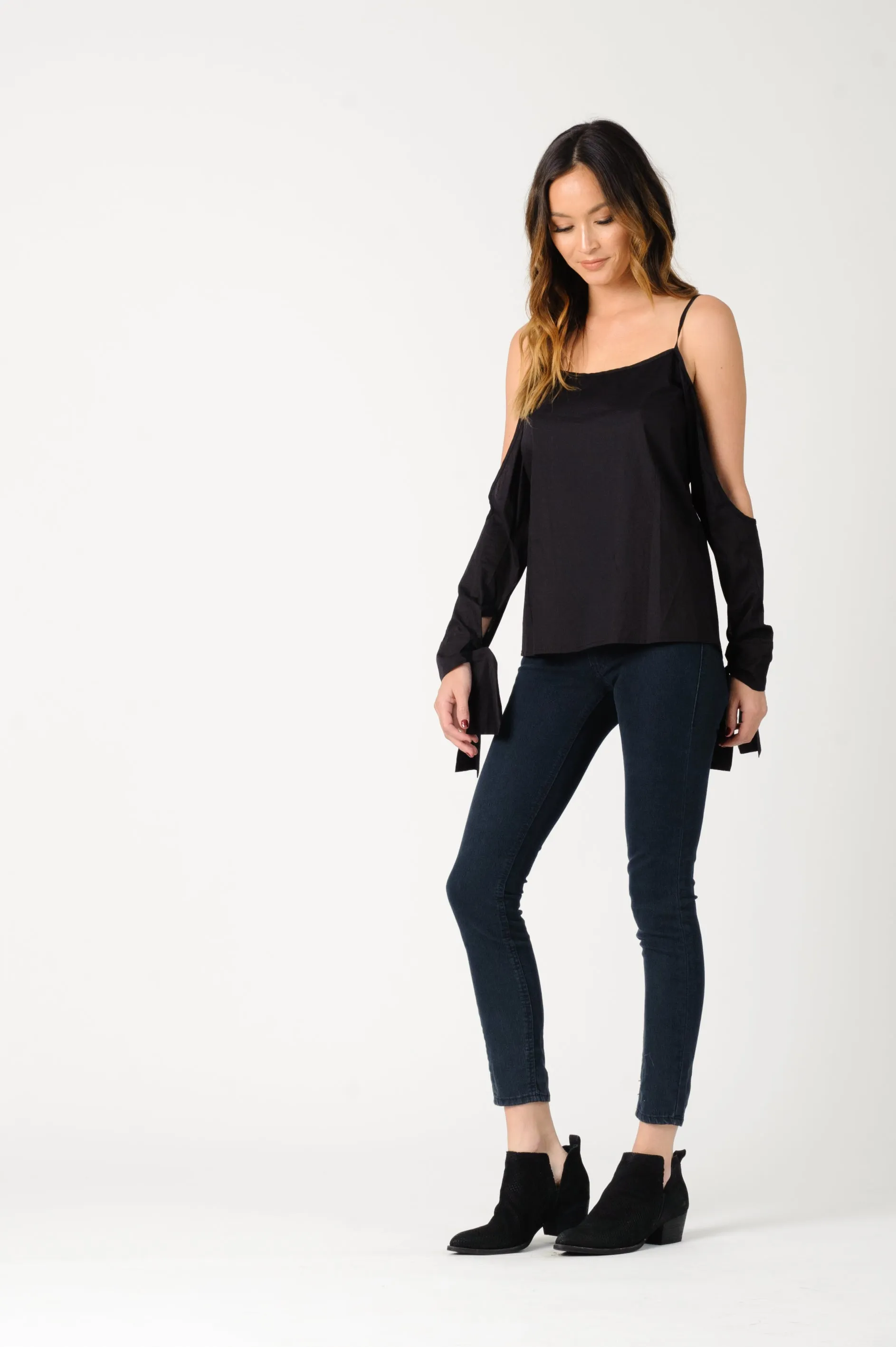 CAMILLA COLD SHOULDER TOP-BLACK sold by Lucca Couture product image thumbnail 2