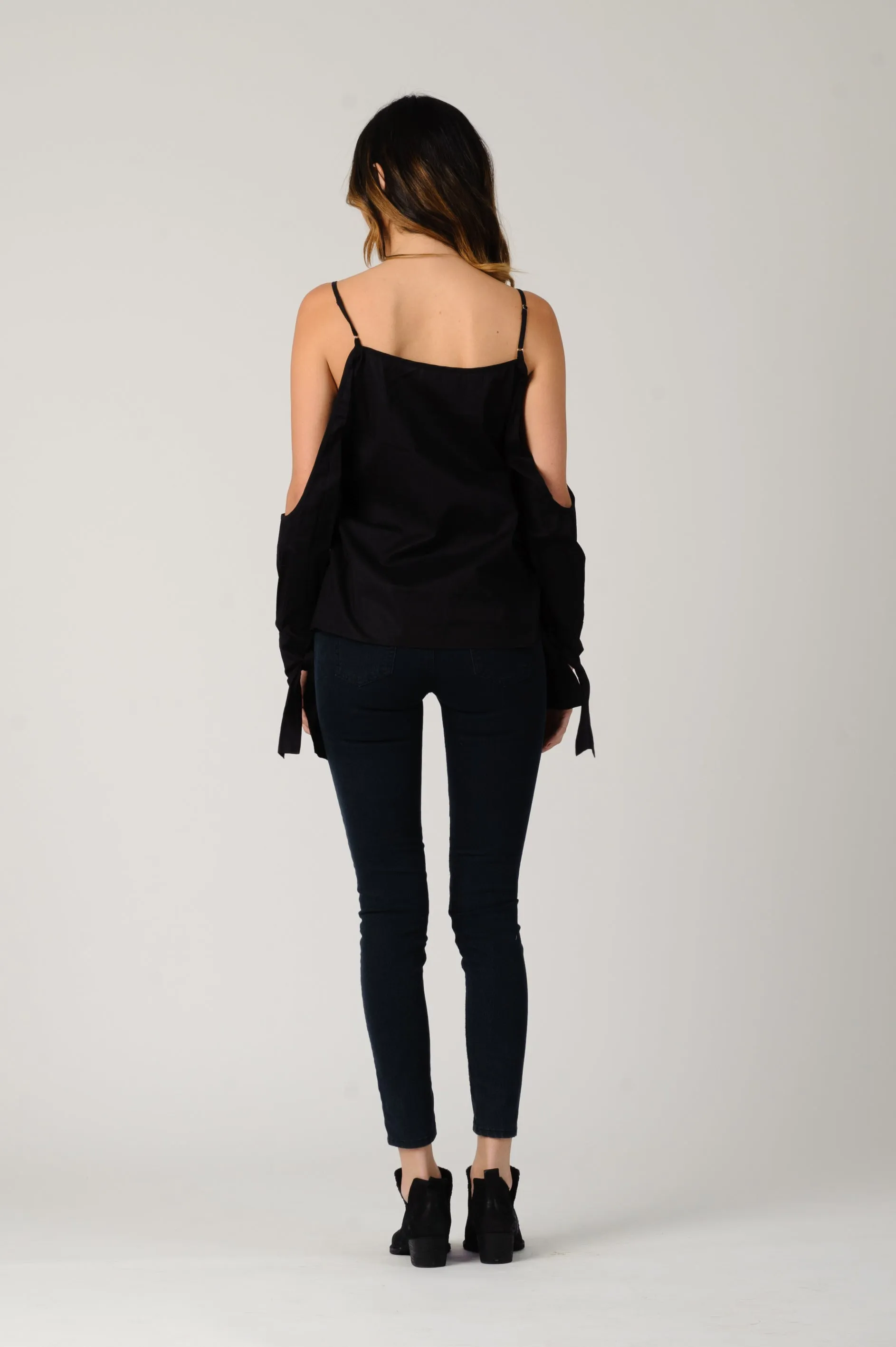 CAMILLA COLD SHOULDER TOP-BLACK sold by Lucca Couture product image thumbnail 3