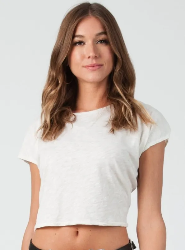 ARYA TIE BACK CROP TOP-OFF WHITE sold by Lucca Couture