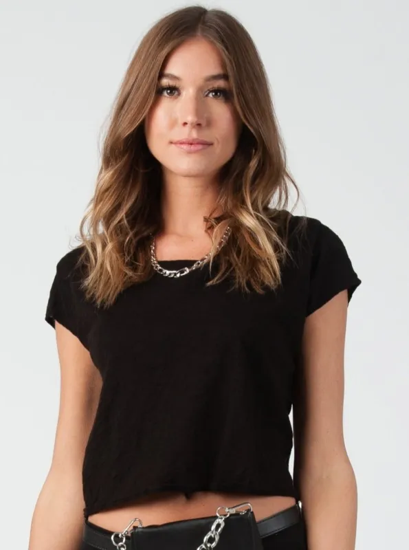 ARYA TIE BACK CROP TOP-BLACK sold by Lucca Couture