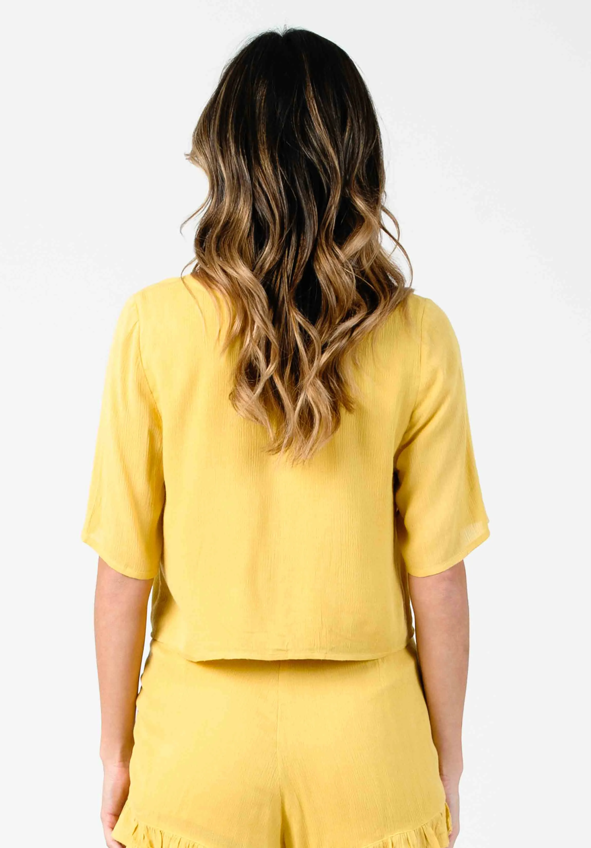 Women's Short Sleeve Button Down Top sold by Lucca Couture product image thumbnail 3