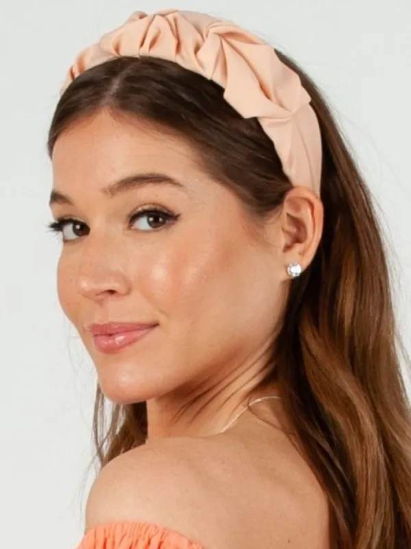 BOMBONIERE HEADBAND-PEACH sold by Lucca Couture