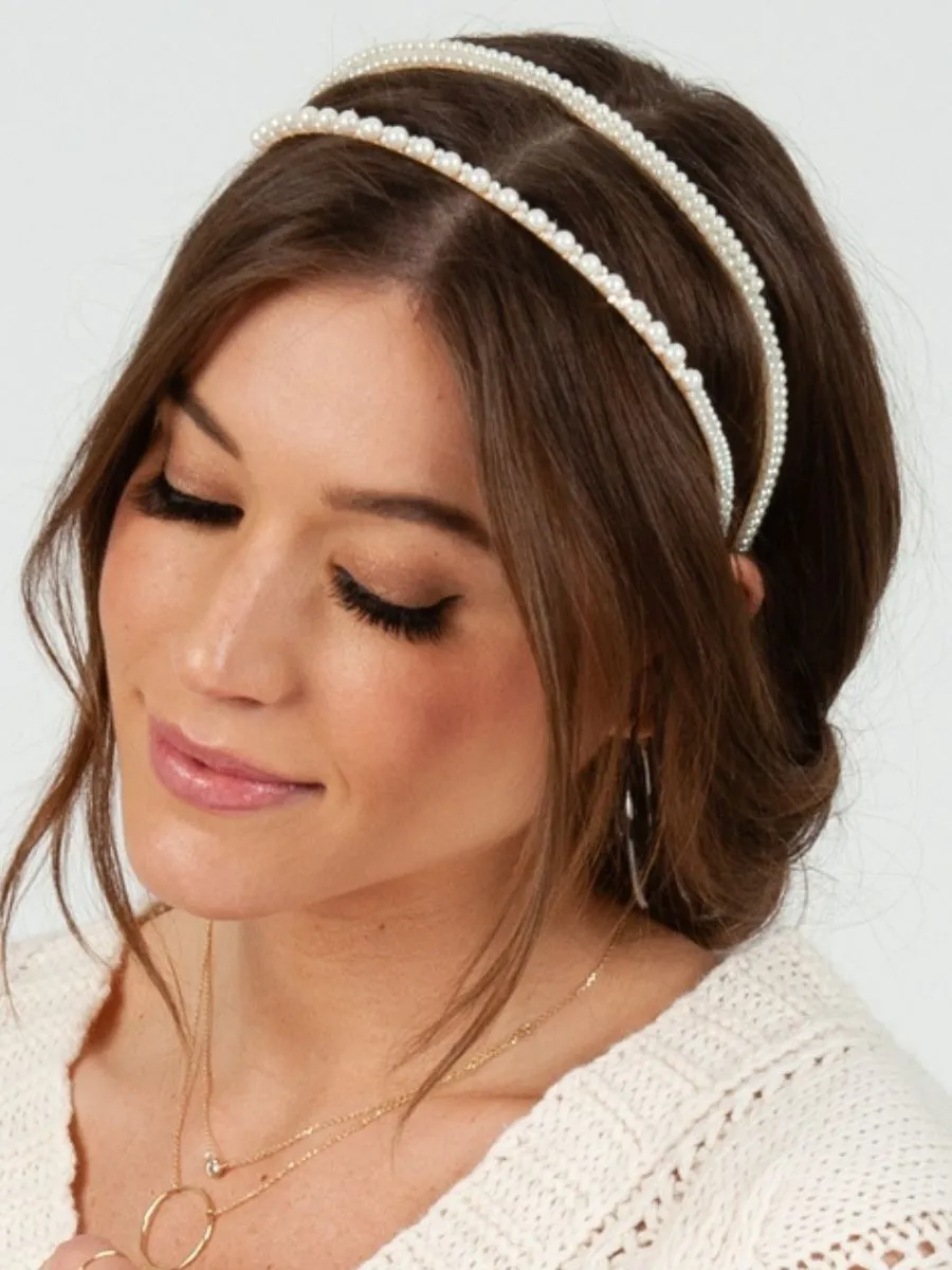 PEARL STRAND HEADBAND sold by Lucca Couture