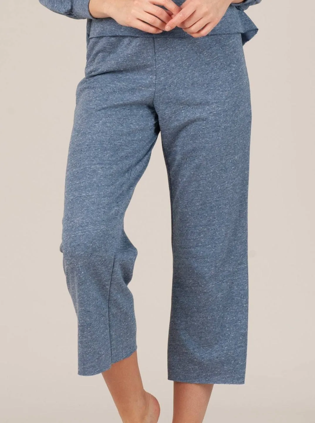 AUBRETTE CROPPED SWEATPANT-BLUE sold by Lucca Couture