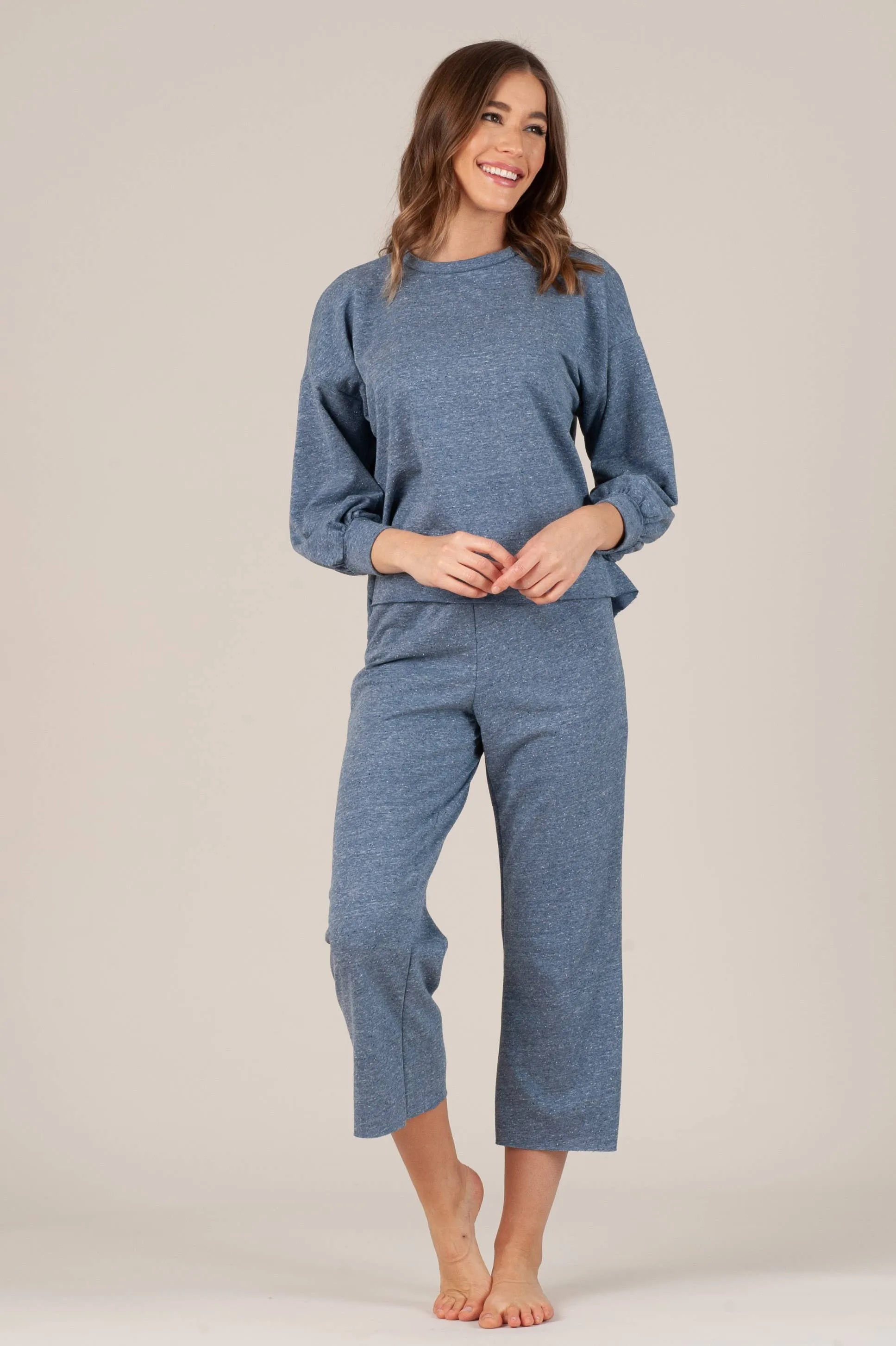 AUBRETTE CROPPED SWEATPANT-BLUE sold by Lucca Couture product image thumbnail 2