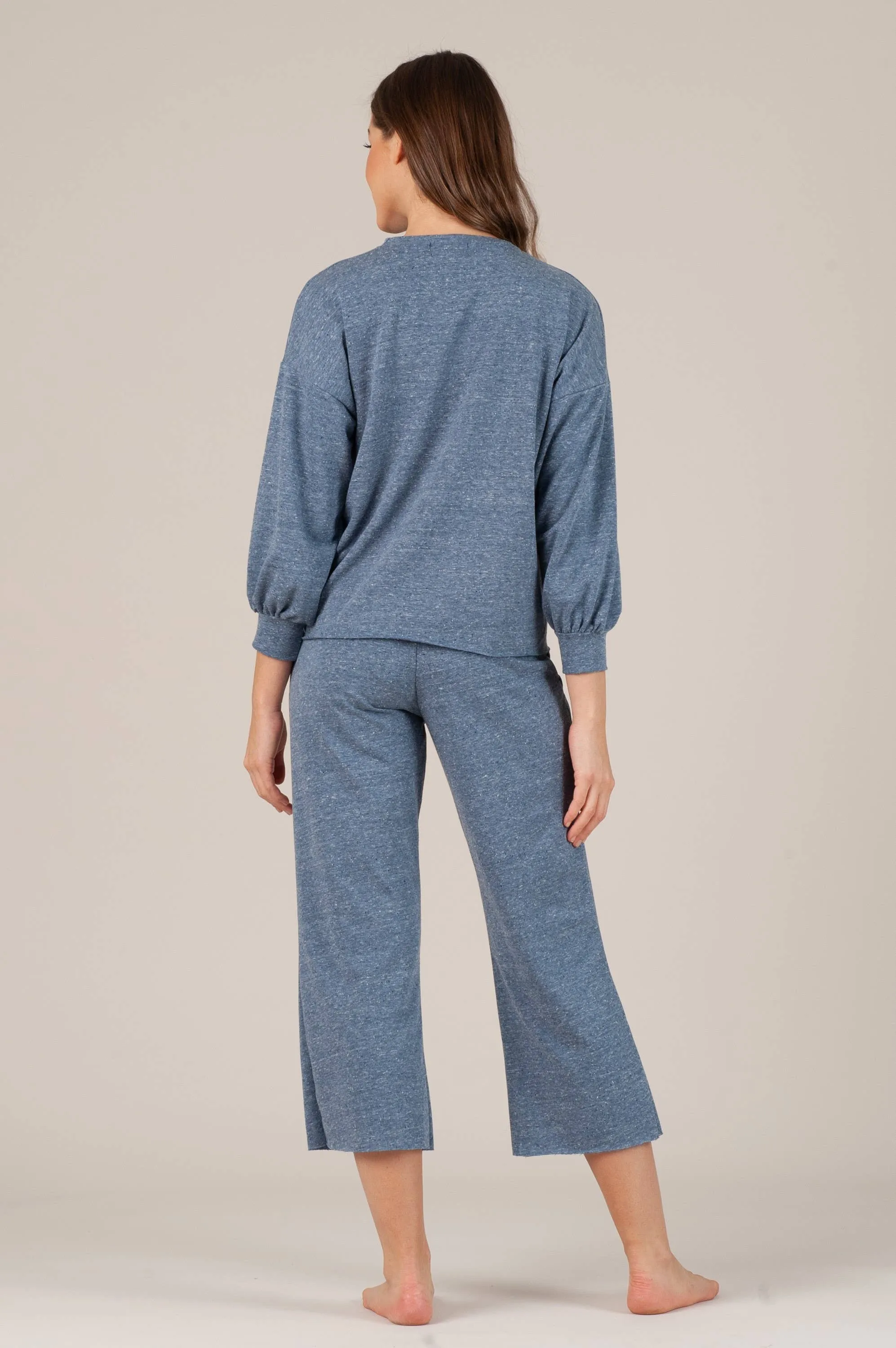 AUBRETTE CROPPED SWEATPANT-BLUE sold by Lucca Couture product image thumbnail 3