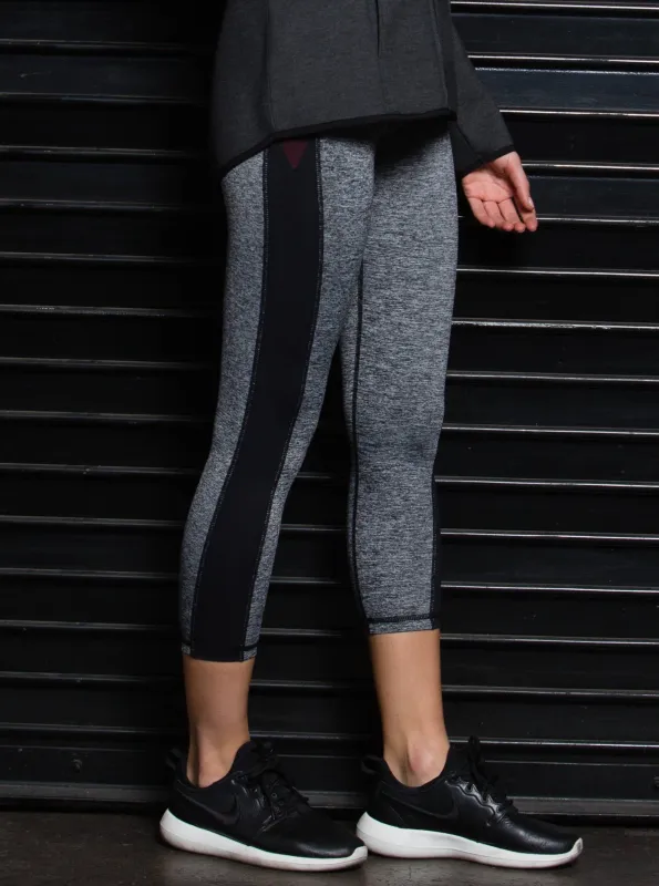 MERLENE SCULPTING CROPPED LEGGINGS-BUR GREY MIX sold by Lucca Couture