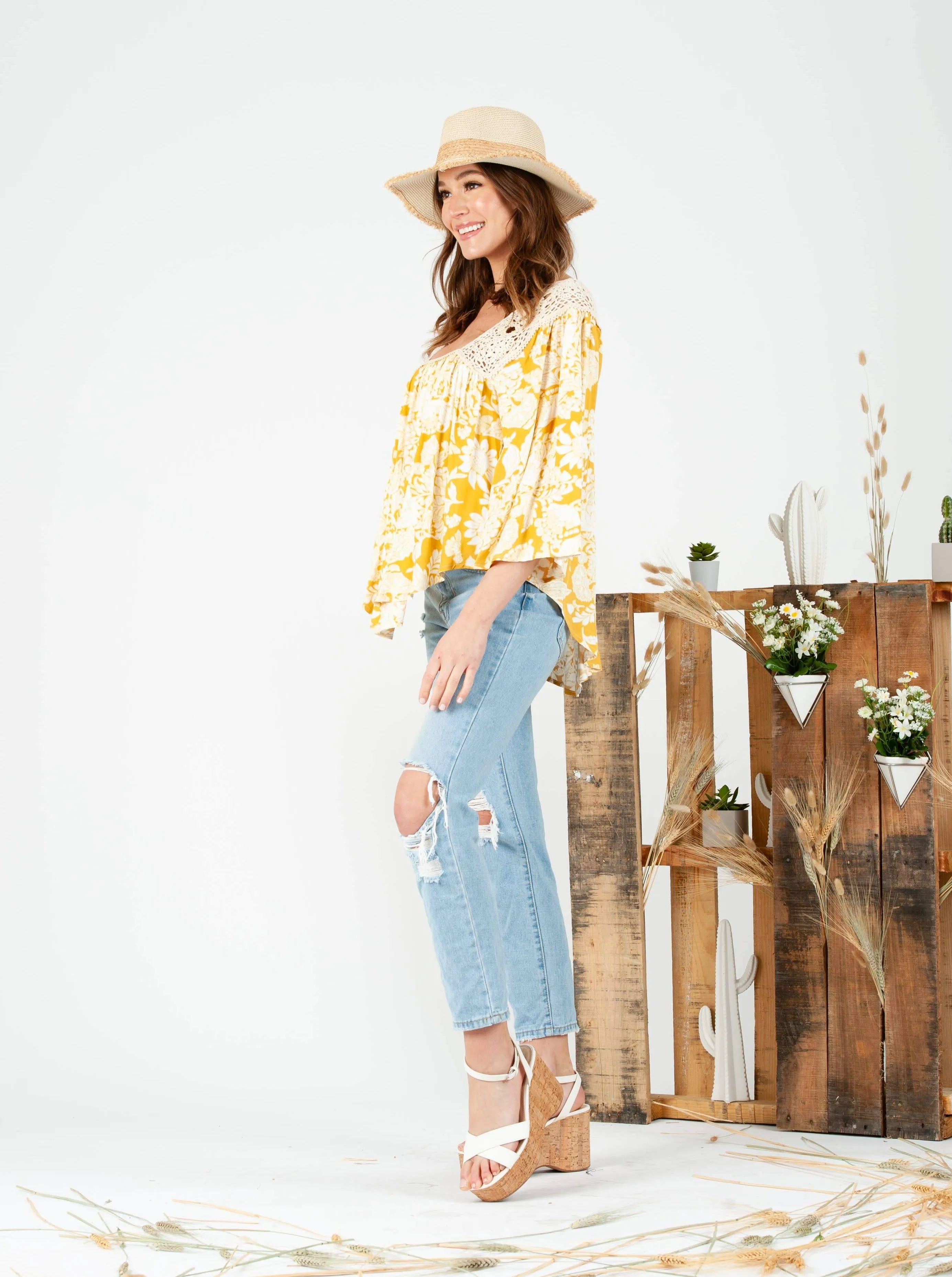 PRANA CHROCHET TRIM TOP-SUNNY sold by Lucca Couture product image thumbnail 2