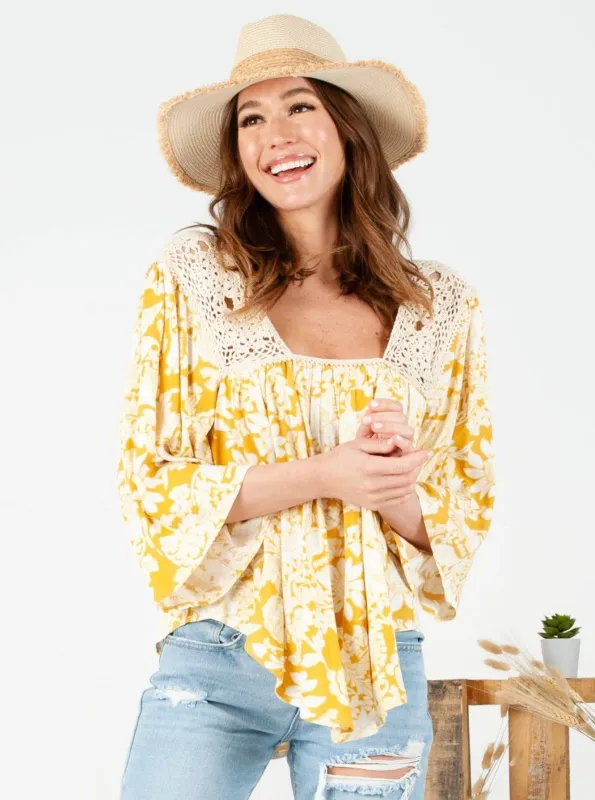PRANA CHROCHET TRIM TOP-SUNNY sold by Lucca Couture