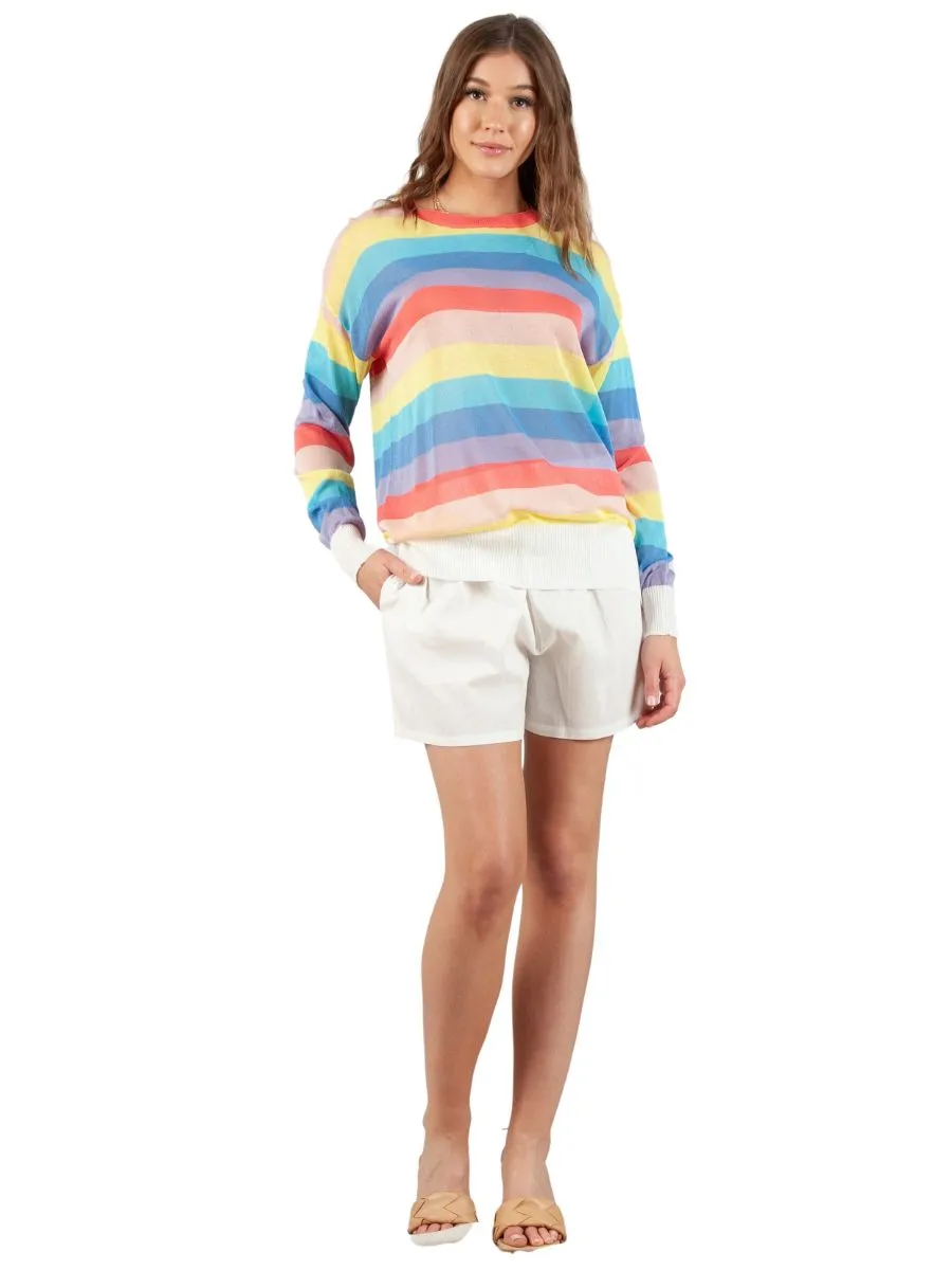 BAHAMA MAMA LINEN SHORTS-WHITE sold by Lucca Couture product image thumbnail 2