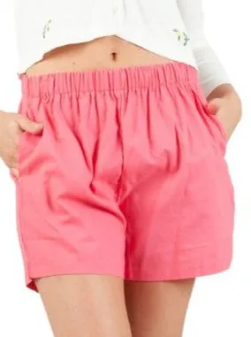 BAHAMA MAMA LINEN SHORTS-BUBBLE PINK sold by Lucca Couture