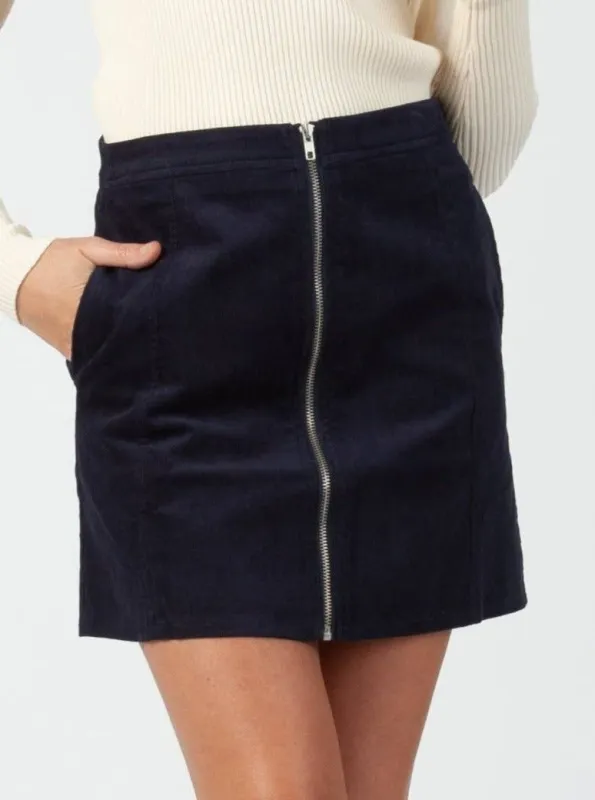 CHLOE ZIP RING CORD SKIRT-NAVY sold by Lucca Couture