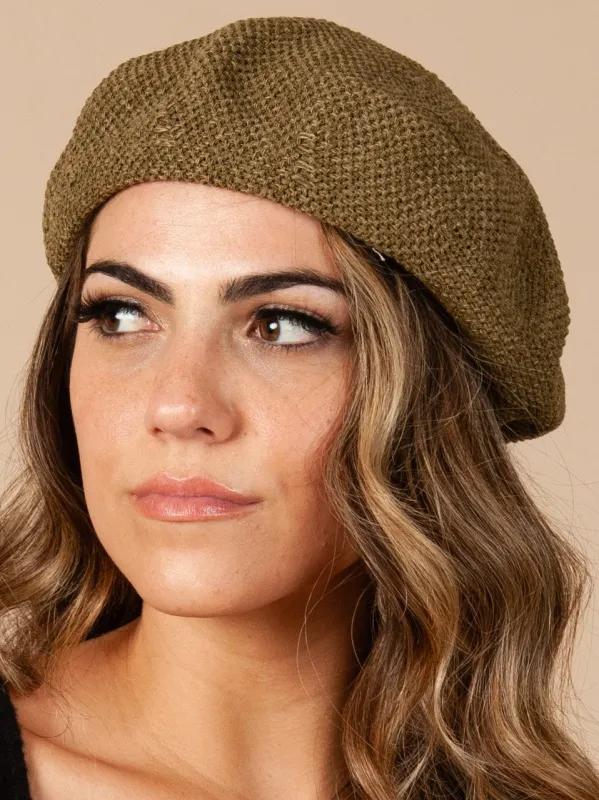 ANGELIQUE BERET-OLIVE sold by Lucca Couture