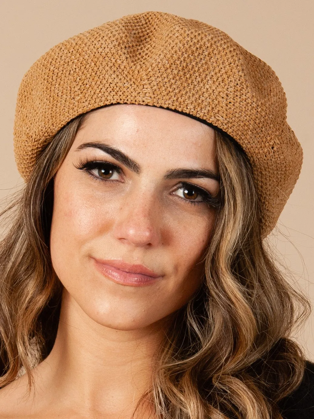 ANGELIQUE BERET-CAMEL sold by Lucca Couture