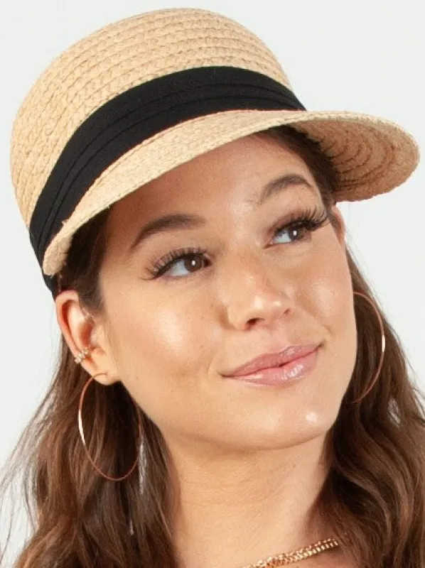 TUNDRA GRASS SUN CAP-BLACK SASH sold by Lucca Couture