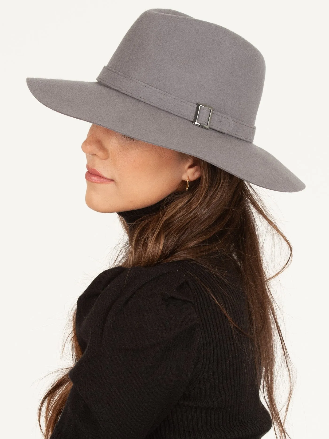 MARSEILLE BUCKLE TRIM WOOL FEDORA sold by Lucca Couture product image thumbnail 4