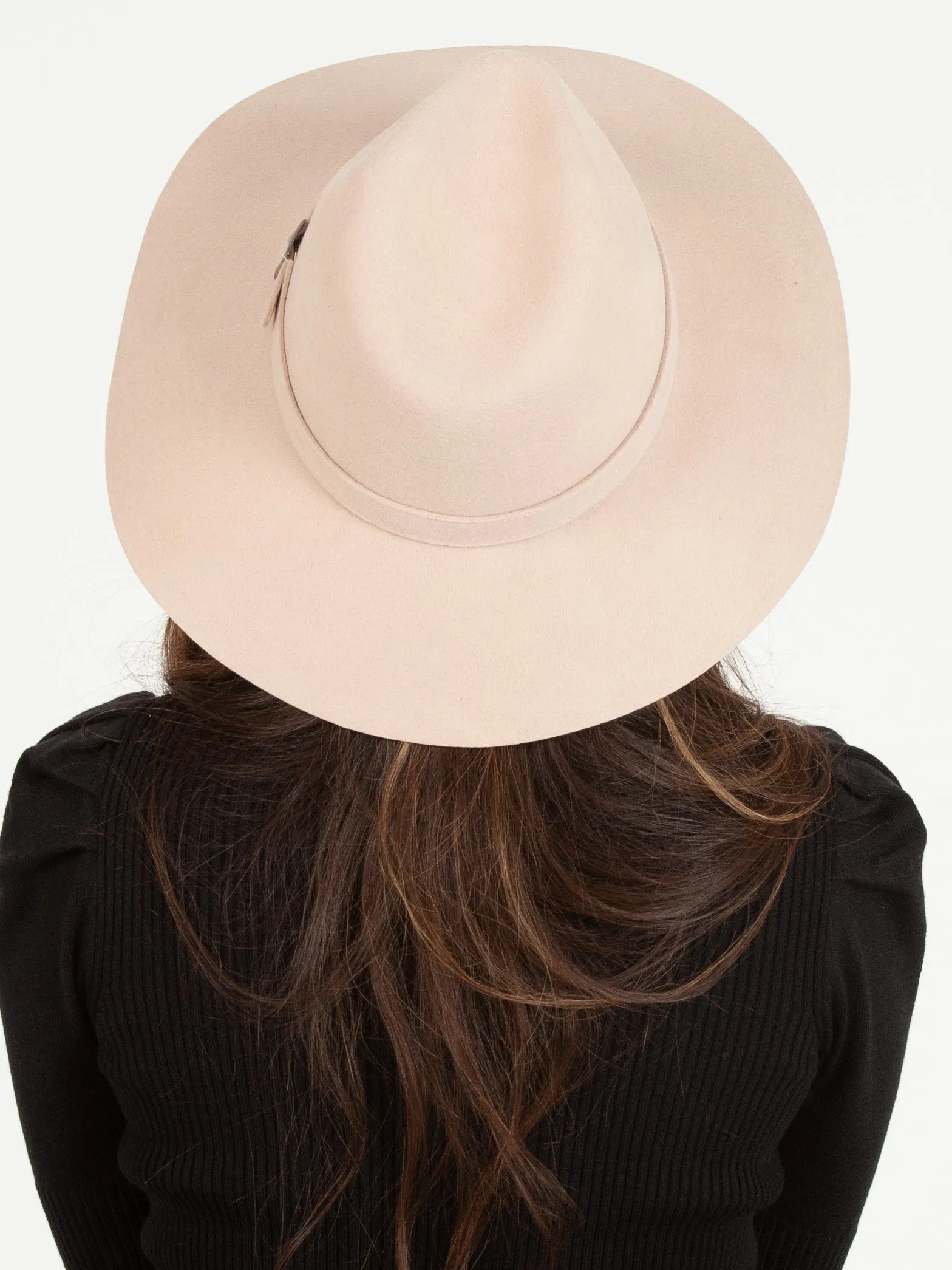 MARSEILLE BUCKLE TRIM WOOL FEDORA-BEIGE sold by Lucca Couture product image thumbnail 3