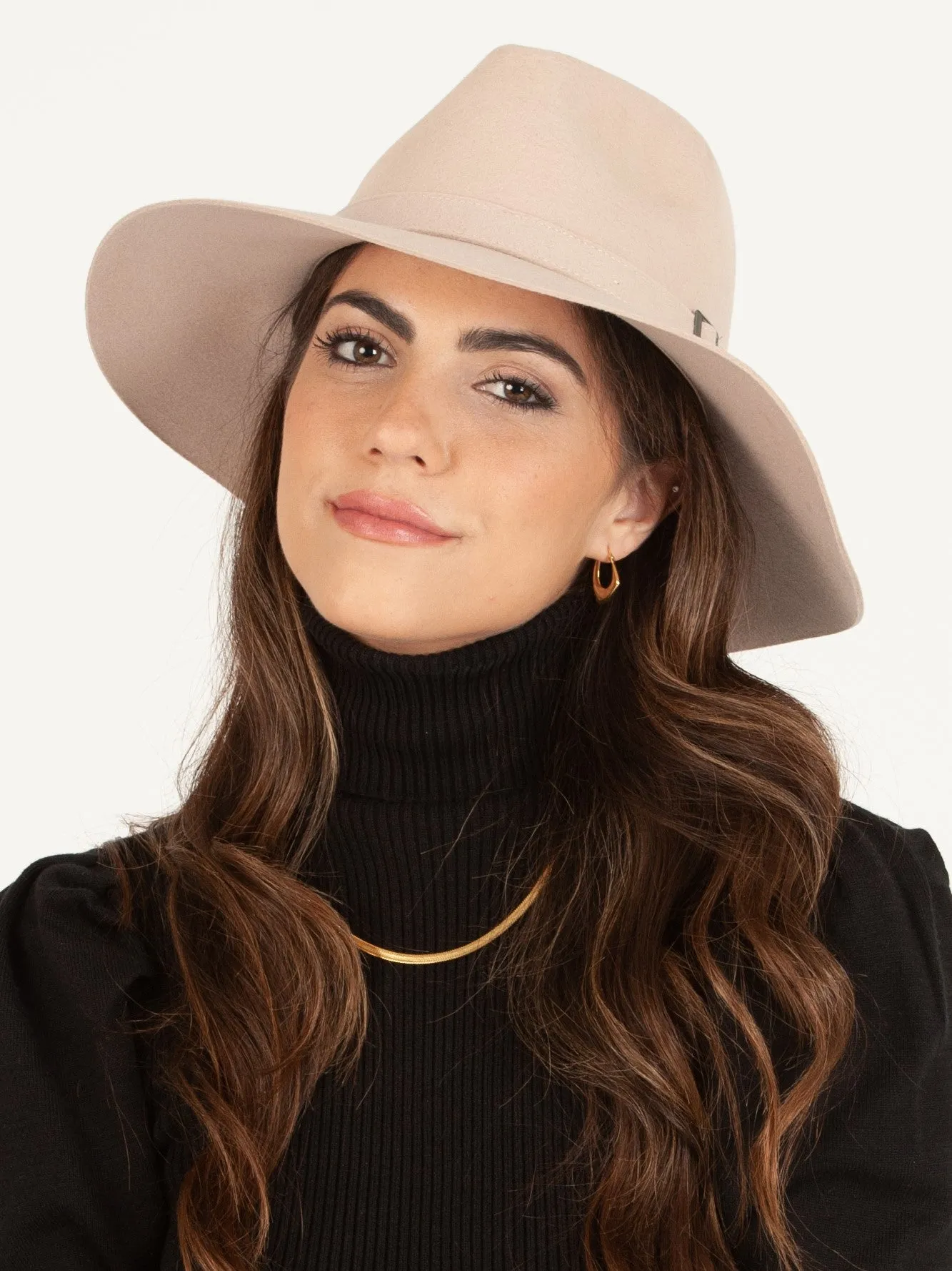 MARSEILLE BUCKLE TRIM WOOL FEDORA-BEIGE sold by Lucca Couture