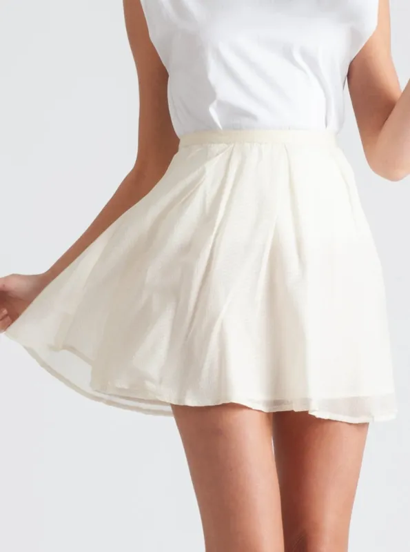 DOLLY WOVEN SKIRT-IVORY sold by Lucca Couture