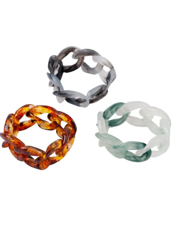 JADE CHAIN RESIN RING sold by Lucca Couture