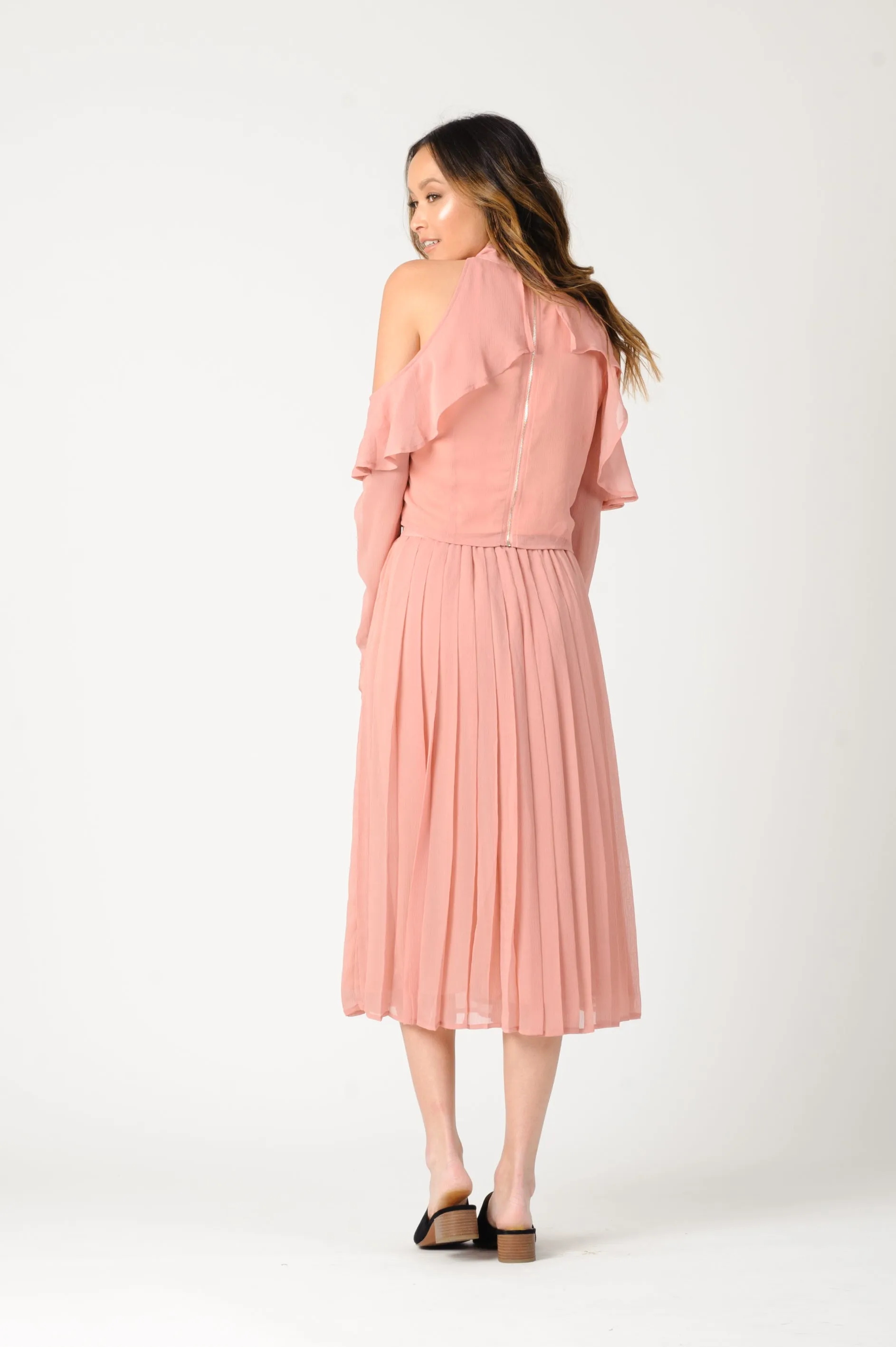 MIA COLD SHOULDER TOP-BLUSH sold by Lucca Couture product image thumbnail 3