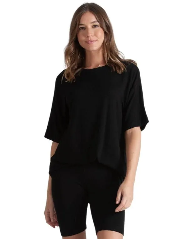 MONICA JERSEY SHORTS-BLACK TEA sold by Lucca Couture product image thumbnail 2