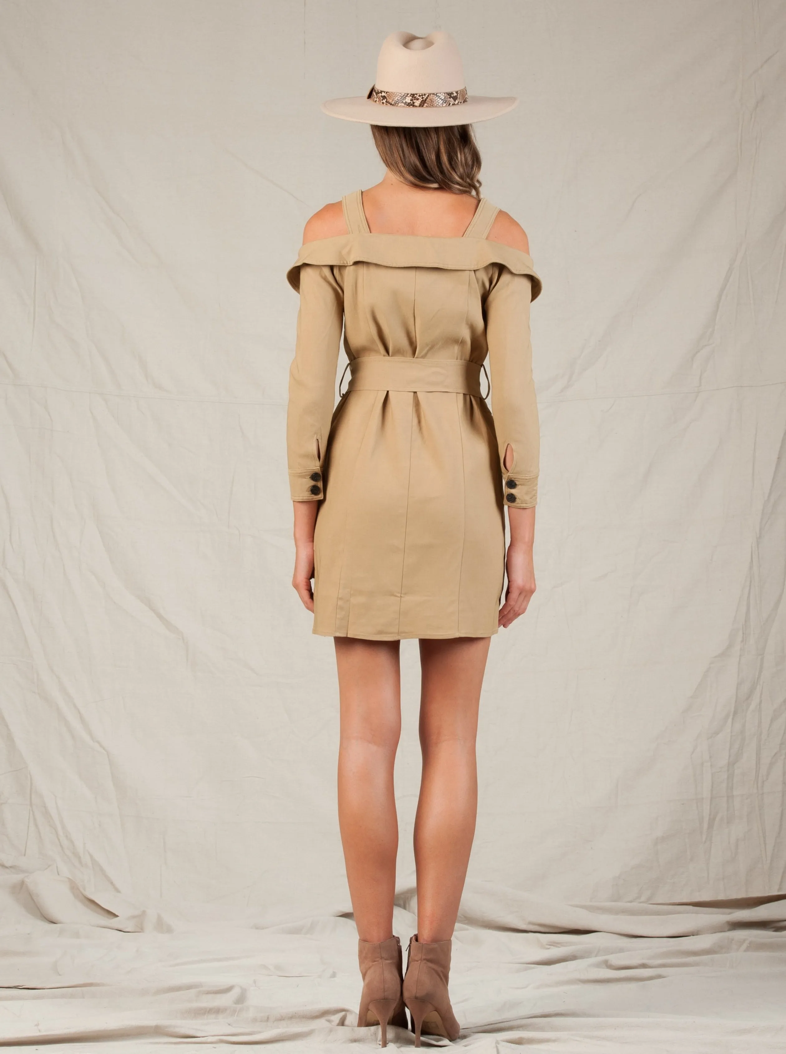MILAN TRENCH MINI DRESS-BOULDER sold by Lucca Couture product image thumbnail 2