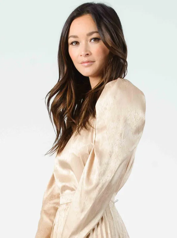 MOET PUFF SLEEVE BLOUSE-CHAMPAGNE ZEBRA sold by Lucca Couture