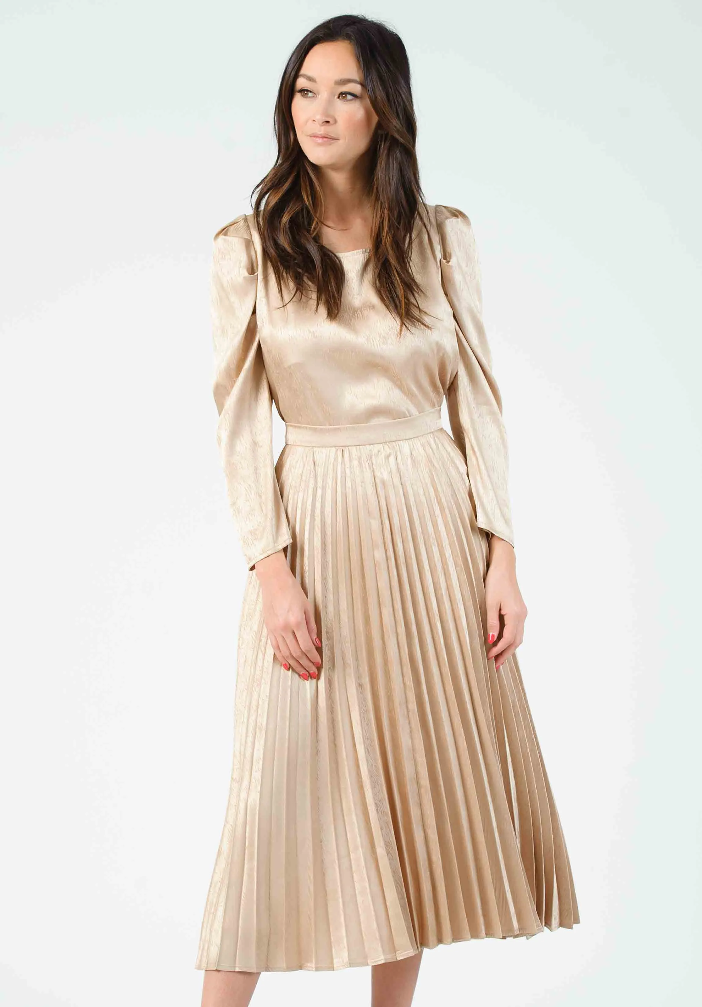 MOET PUFF SLEEVE BLOUSE-CHAMPAGNE ZEBRA sold by Lucca Couture product image thumbnail 2