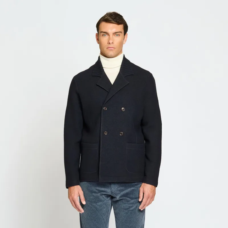 Double Breasted Jacket with Knitted Collar sold by Luciano Barbera