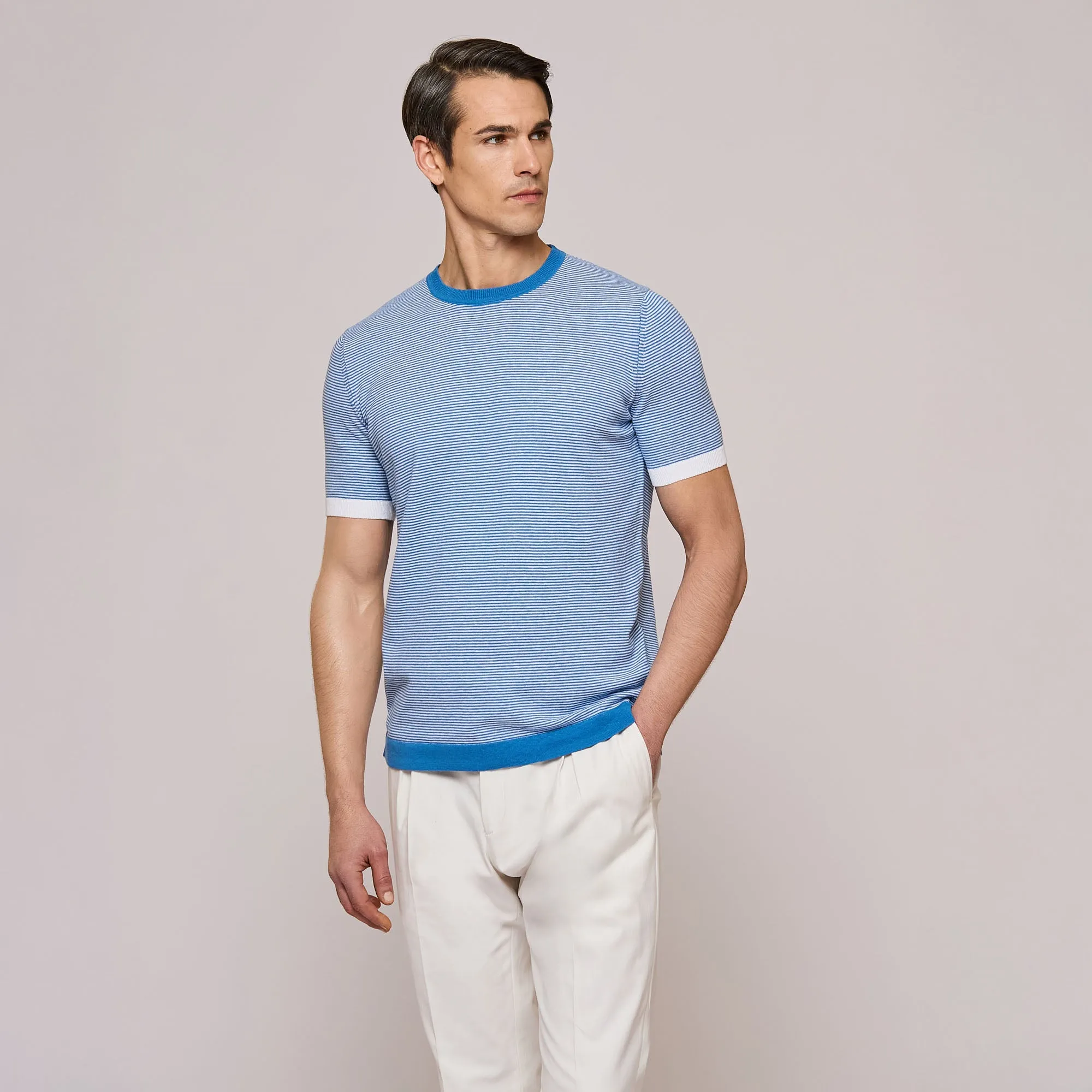 Crew Neck Knitted T-Shirt sold by Luciano Barbera