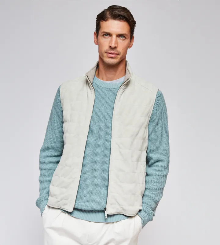 Quilted Suede Vest made by Luciano Barbera