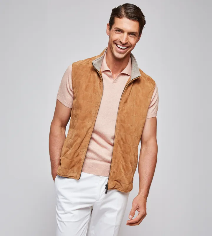 Quilted Suede Vest made by Luciano Barbera