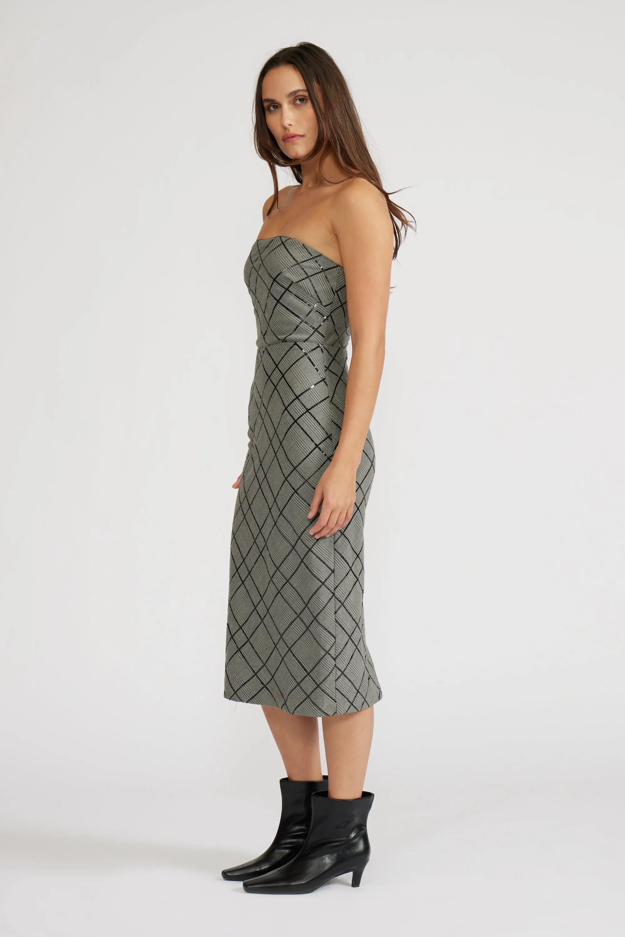 Klein Midi Dress - Grey sold by Lucy Paris product image thumbnail 3