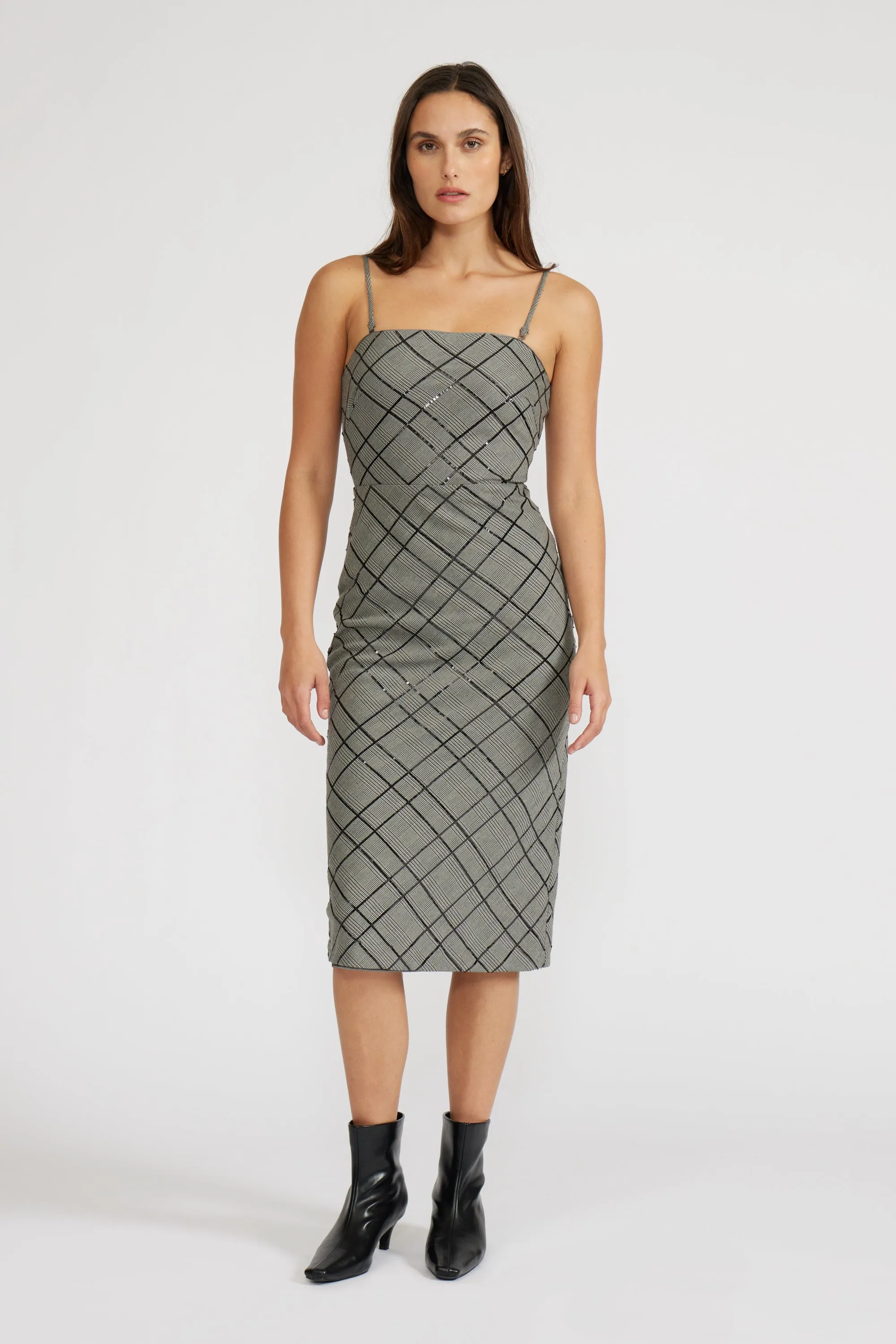 Klein Midi Dress - Grey sold by Lucy Paris