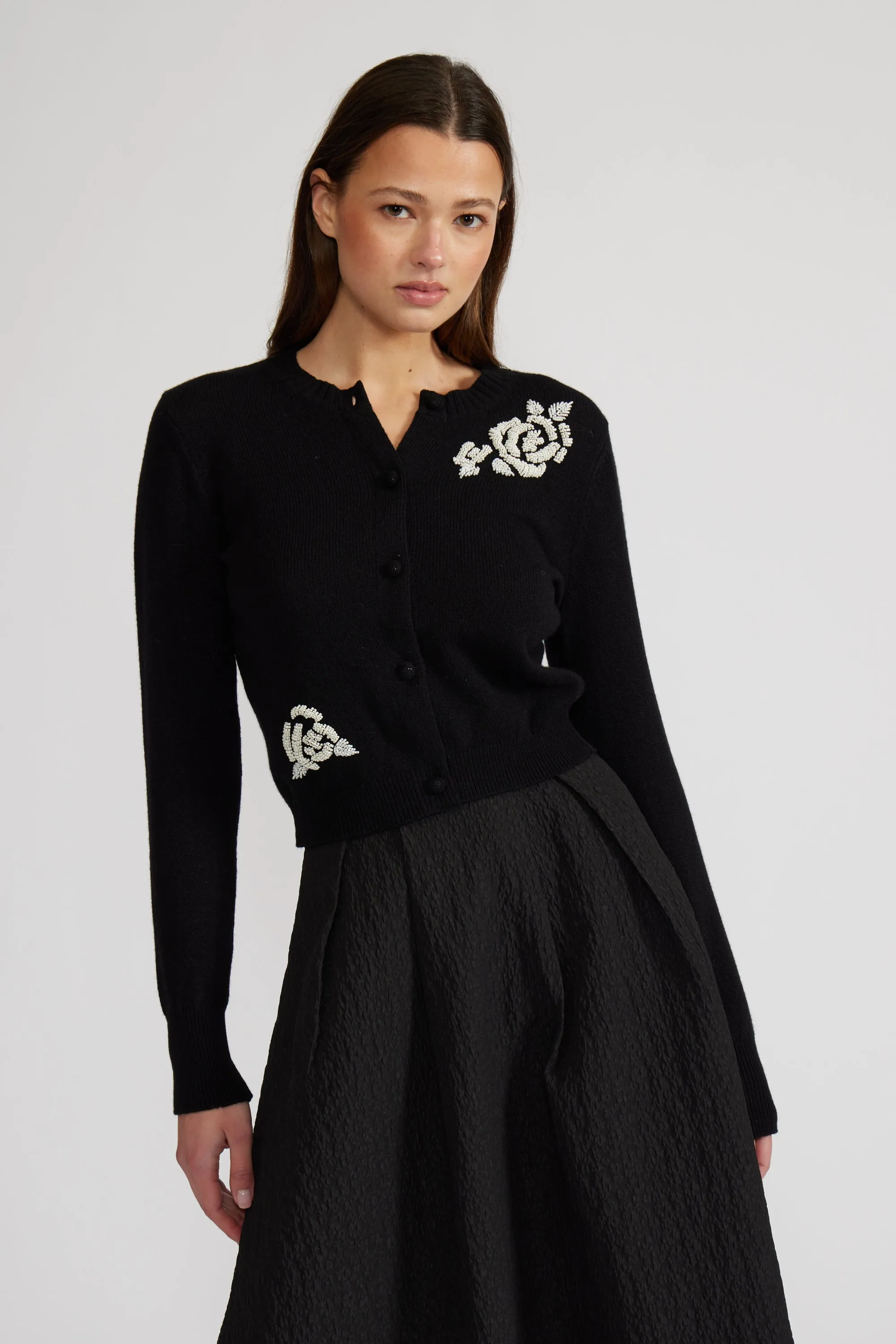 Nilda Beaded Cardigan - Black sold by Lucy Paris