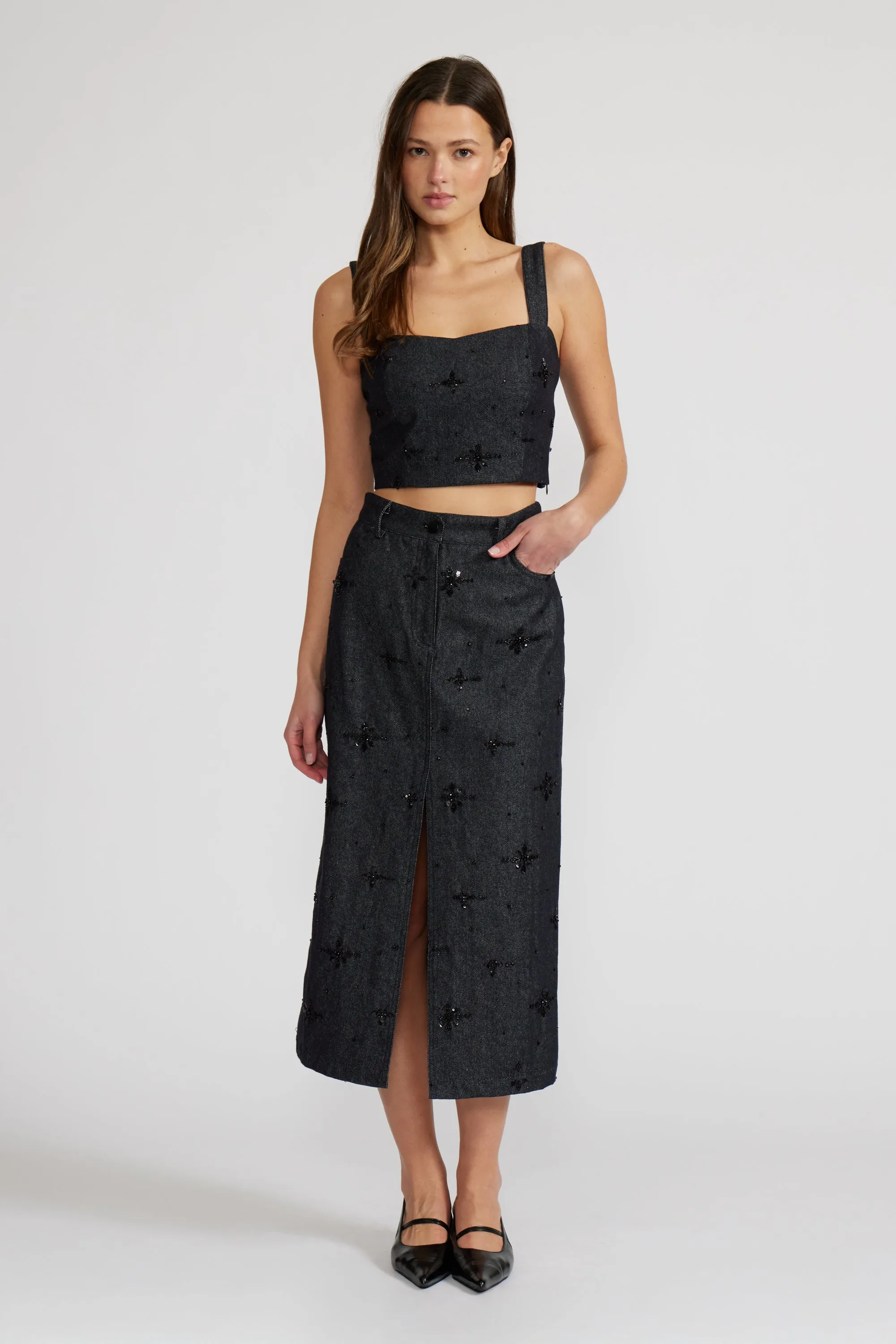 Micah Beaded Top - Dark Blue sold by Lucy Paris product image thumbnail 3