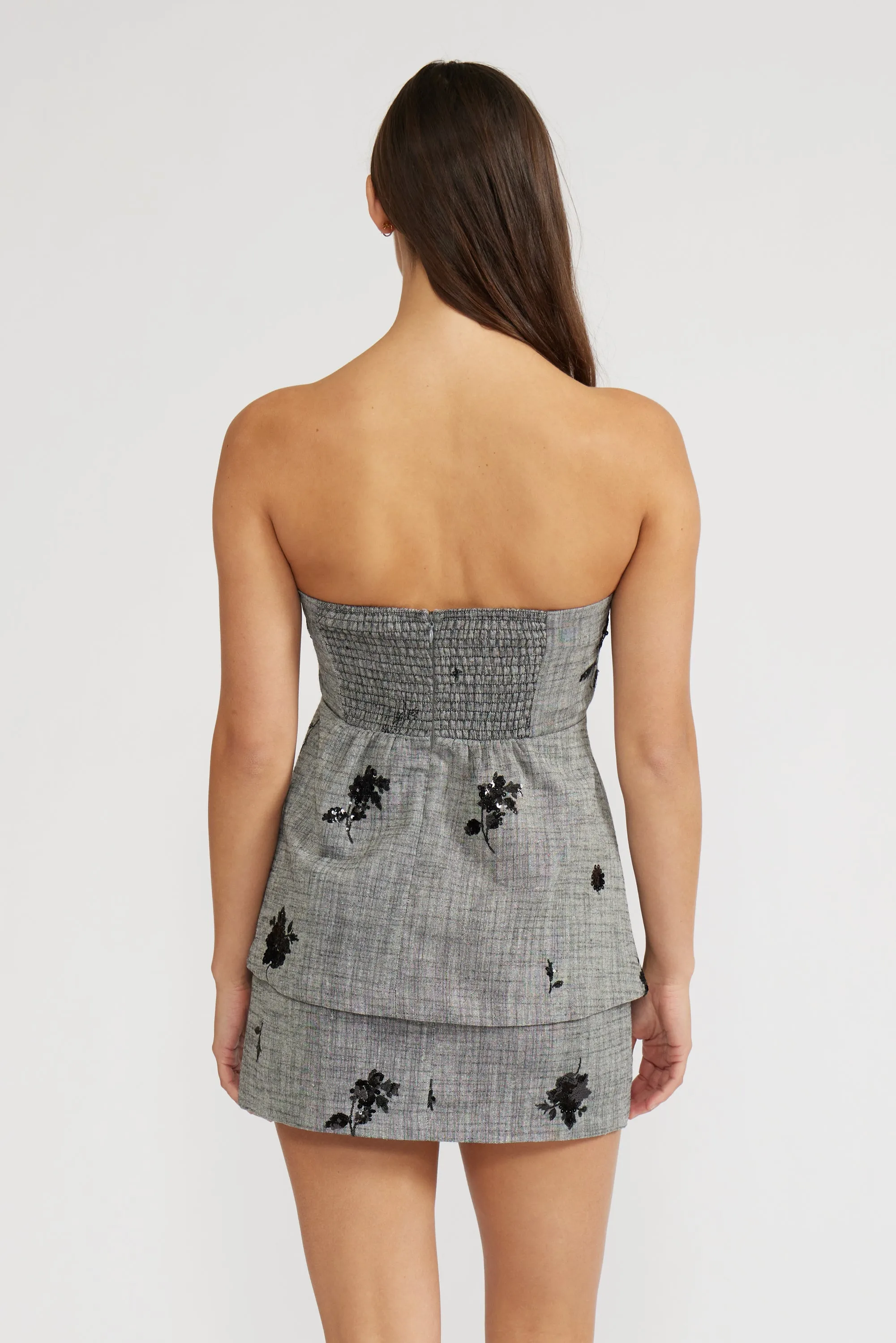 Stefania Mini Skirt - Grey sold by Lucy Paris product image thumbnail 5