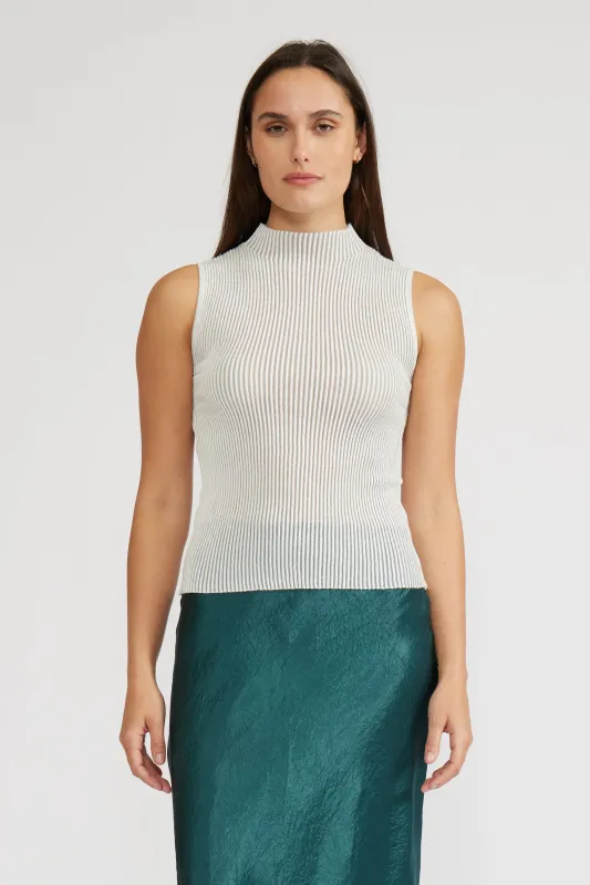 Hilty Mockneck Top - Silver sold by Lucy Paris