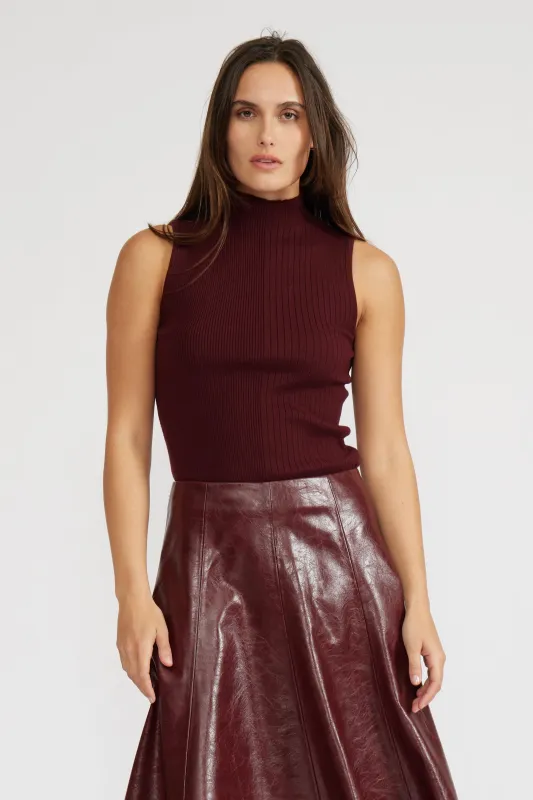 Marcel Knit Top - Burgundy sold by Lucy Paris