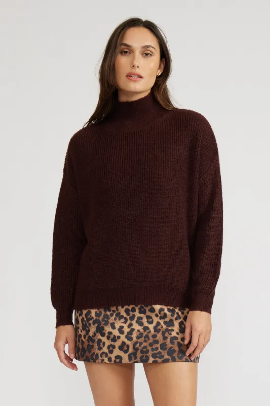Axel Turtleneck Sweater - Brown sold by Lucy Paris