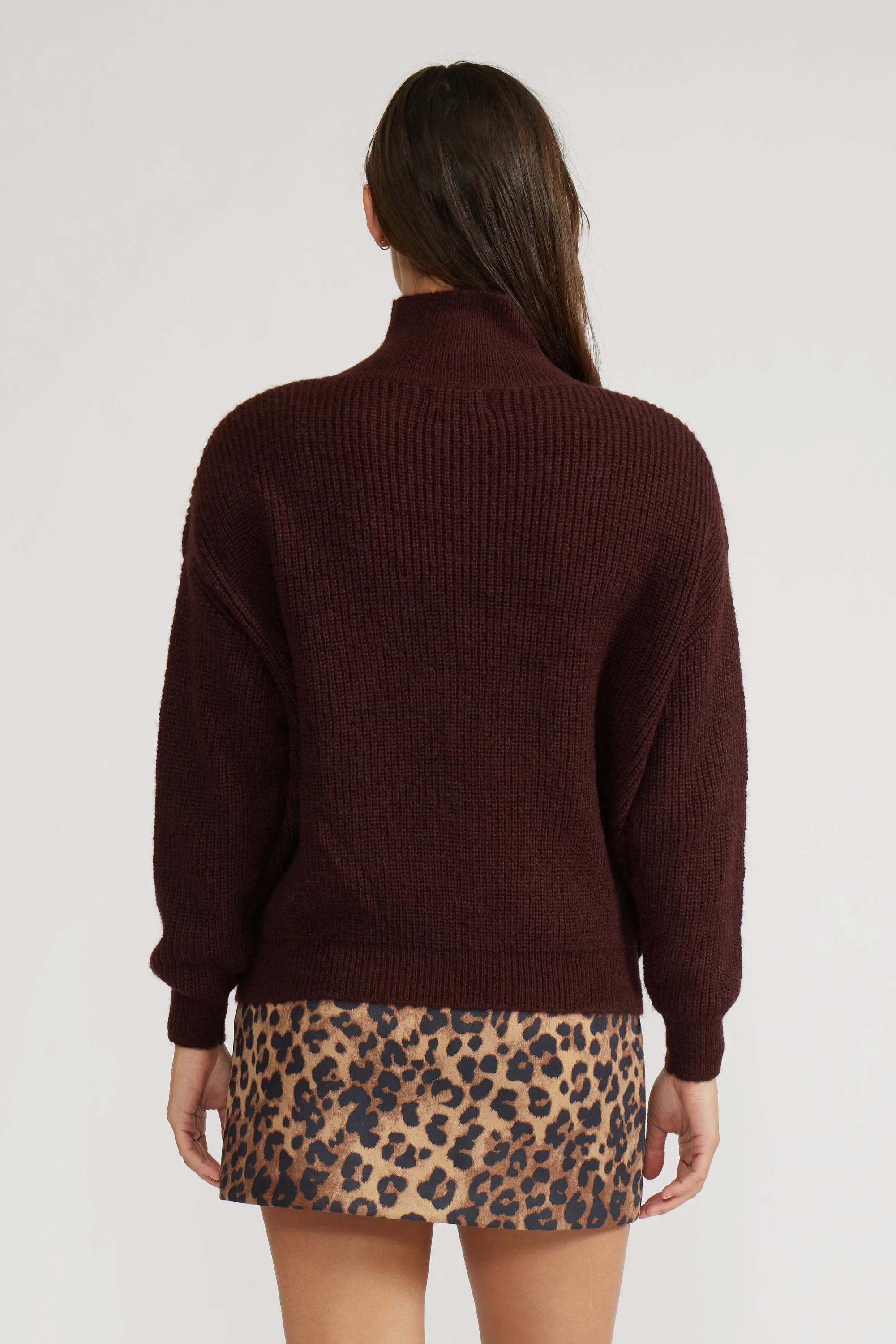Axel Turtleneck Sweater - Brown sold by Lucy Paris product image thumbnail 4