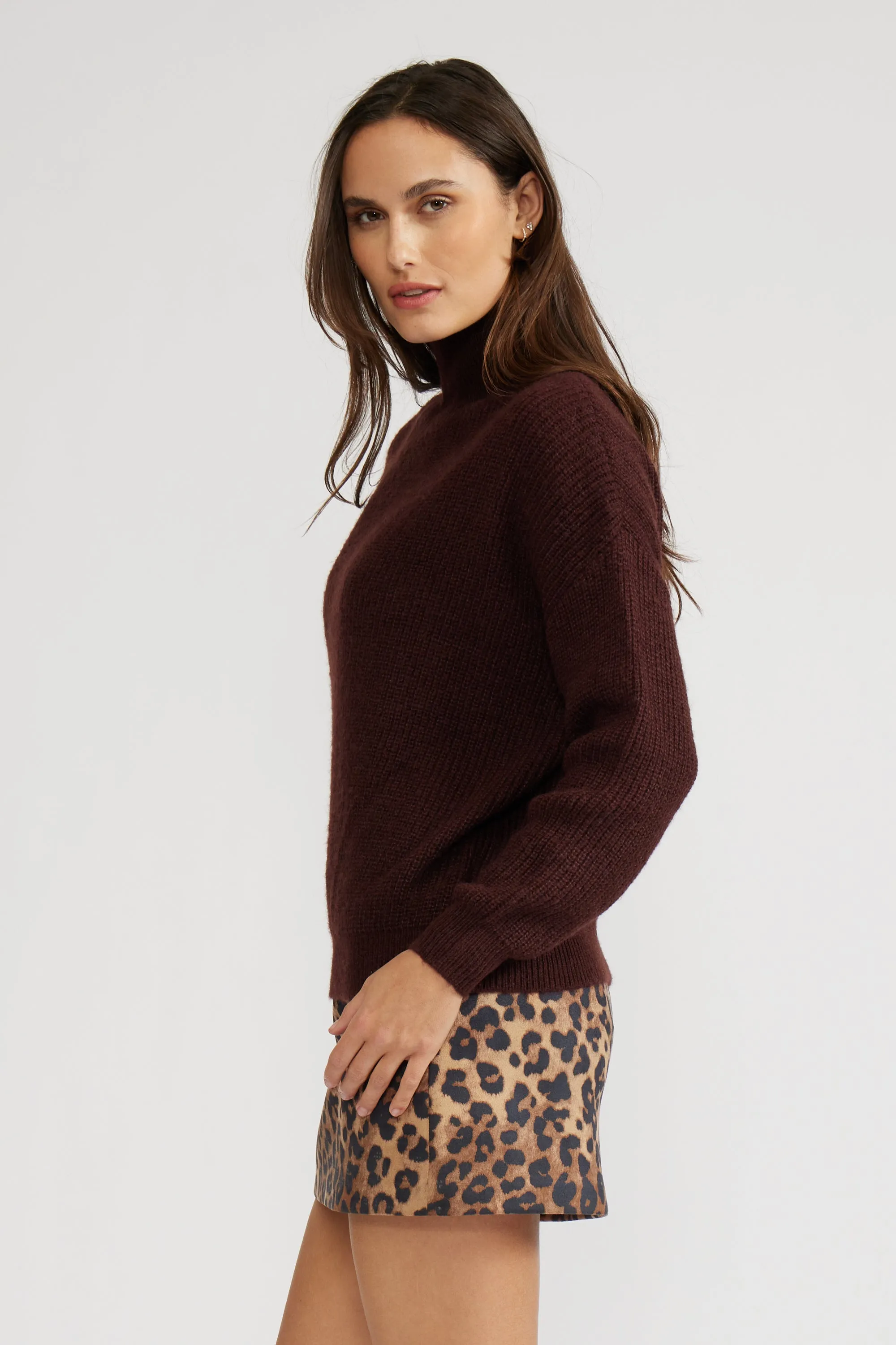 Axel Turtleneck Sweater - Brown sold by Lucy Paris product image thumbnail 2