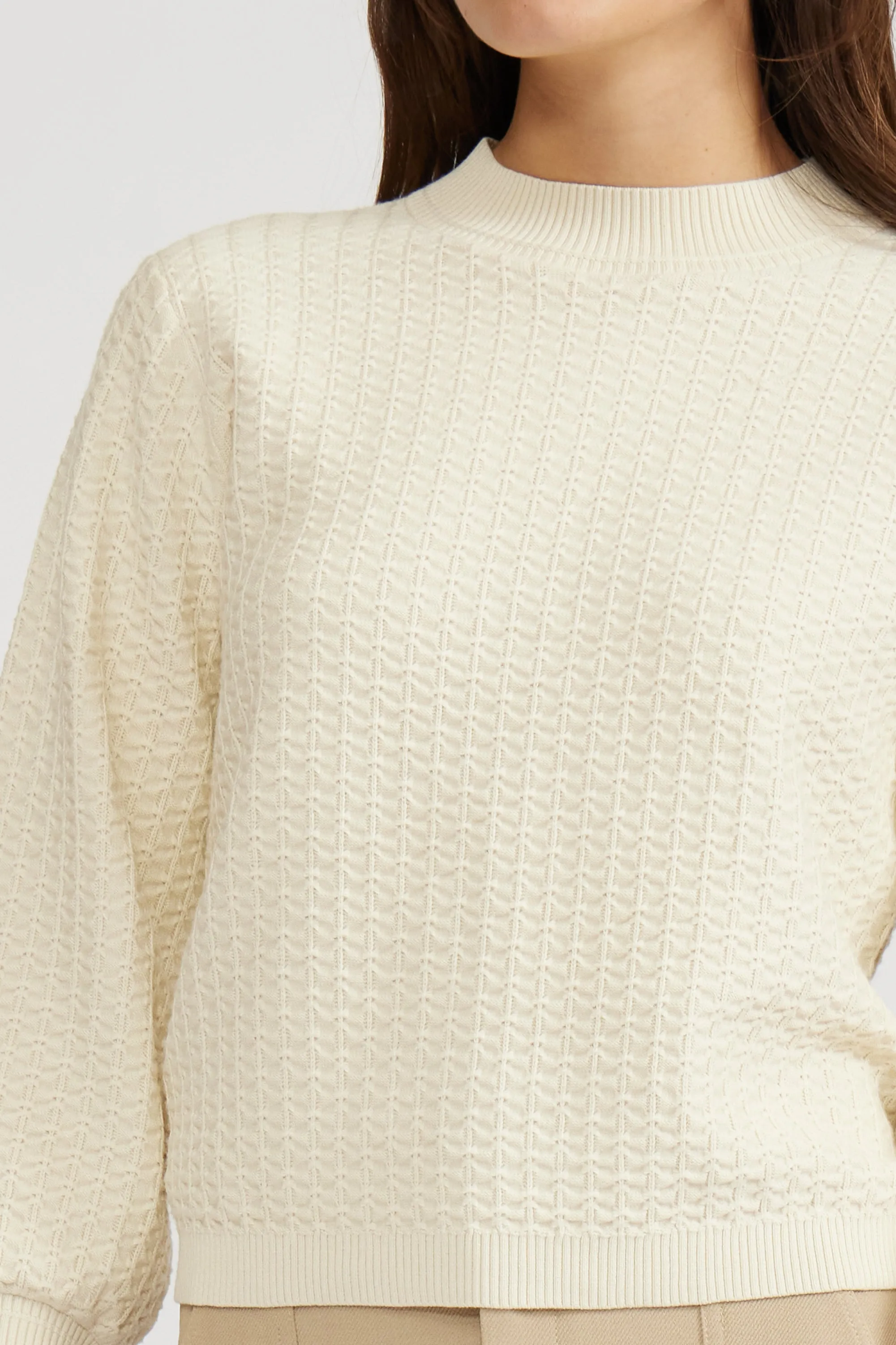 Britney Textured Knit Top - Cream sold by Lucy Paris product image thumbnail 5