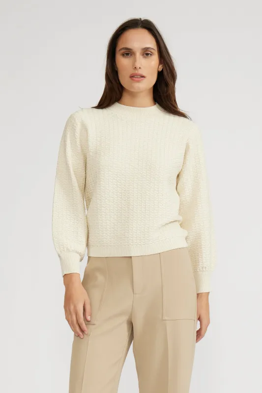Britney Textured Knit Top - Cream sold by Lucy Paris