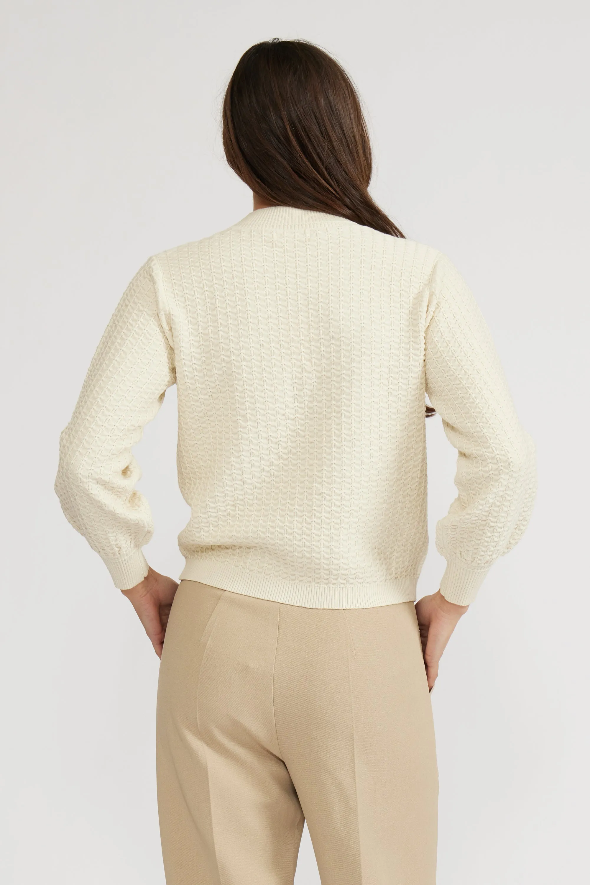 Britney Textured Knit Top - Cream sold by Lucy Paris product image thumbnail 4