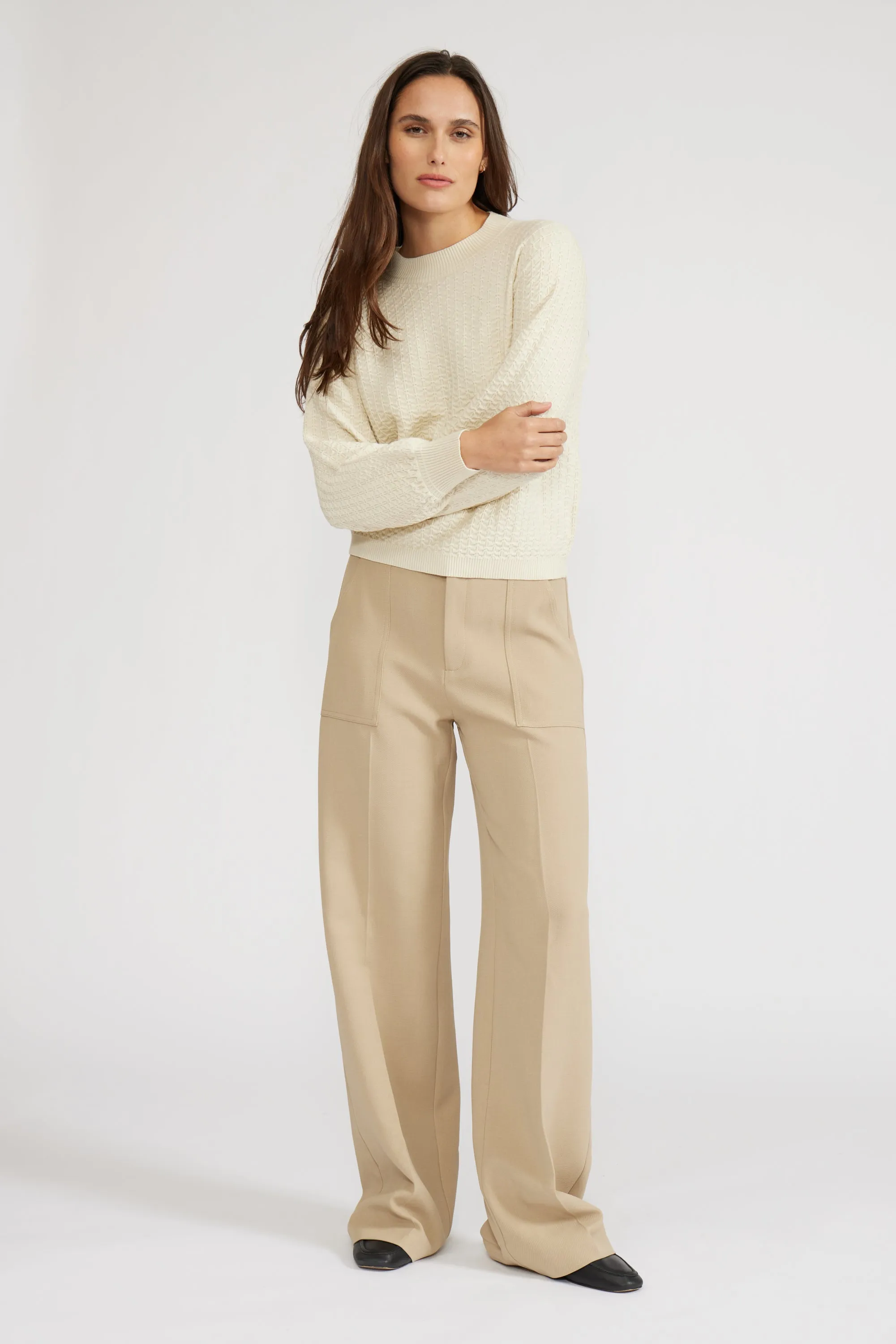 Britney Textured Knit Top - Cream sold by Lucy Paris product image thumbnail 3