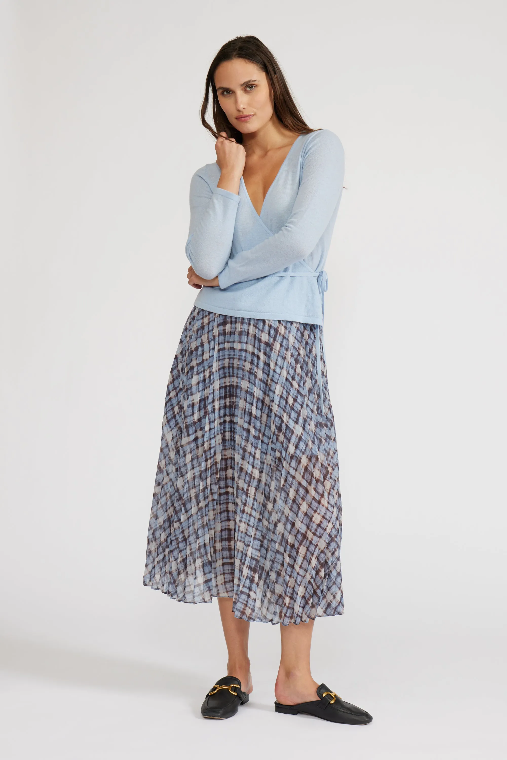 Dominic Faux Wrap Top - Sky Blue sold by Lucy Paris product image thumbnail 3